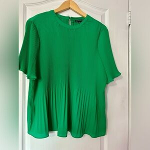 Adriana Papell Green Pleated Women's Top Size XL
